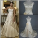 Discount Real Picture V neck line Champagne wedding dress